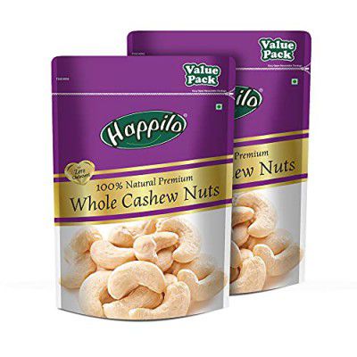 Happilo Premium Whole Cashew Nuts, 1kg (Pack of 2)