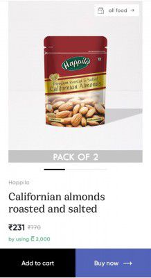 Happilo Roasted & Salted Californian Almonds - 400 gm