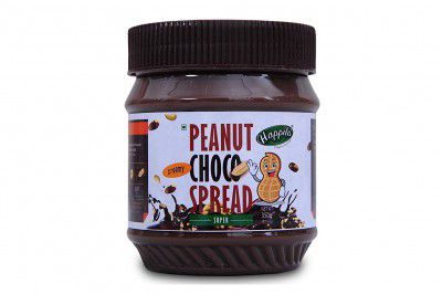 Happilo Super Creamy Peanut Butter 350g | Chocolate Peanut Butter with High Protein & Anti-Oxidants | Vegan & Gluten Free | Non GMO Vegan Peanut Butter | Contains no Palm Oil or Preservatives