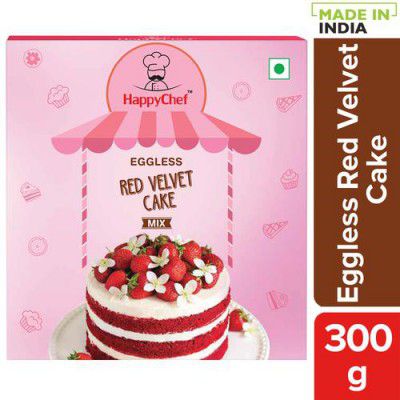 HappyChef Eggless Red Velvet Cake Mix - Quick & Easy, 300 g