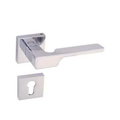 Harrison TOPAZ-42562 White Metal Collection Door Handle Set (Silver, 5 Pin, 3 Keys)