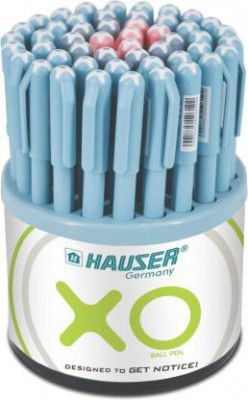 HAUSER XO 0.6 mm Ball Pen Tumbler | Sleek Body & Minimalistic Design | Smooth Writing Ball Pen  (Pack of 50, Blue, Black & Red)