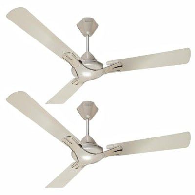 Havells 1200mm Nicola Energy Saving Ceiling Fan (Pearl White Silver, Pack of 2)