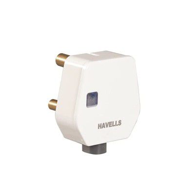 Havells AHLGWXW063 6A 3Pin Flat Plugtop with Indicator (Model: AHLGWXW063-Pk1)