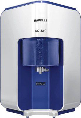 HAVELLS Aquas 7 L RO + UF Water Purifier Suitable for all - Borewell, Tanker, Municipality Water  (White, Blue)