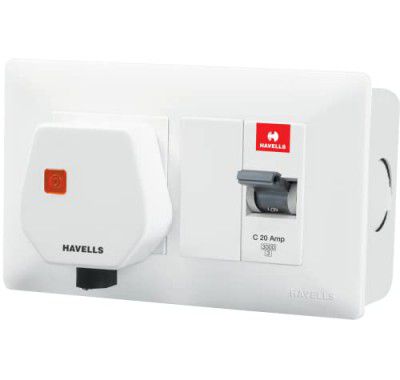 Havells DBOXx MCB Protected Socket PVC Plastic Base Model