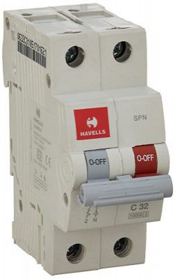 Havells DHMGCSNF032 PVC Plastic 32A MCB SPN C Curve (White)