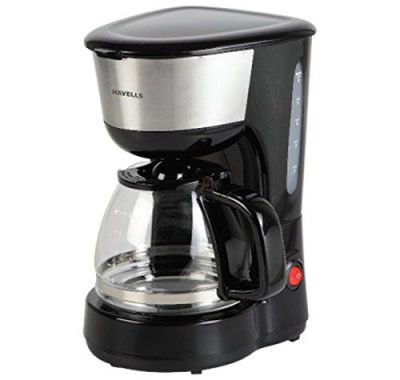 Havells Drip CAFE-N 6 -600 Watt 6 Cup filter coffee maker with Anti-drip valve & 2 year warranty (Stainless Steel and Black)