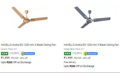 Havells Fans Upto 60% Off