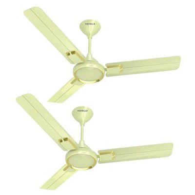 Havells Glaze 1200mm 1 Star Energy Saving Ceiling Fan (Pearl Ivory Gold, Pack of 2)