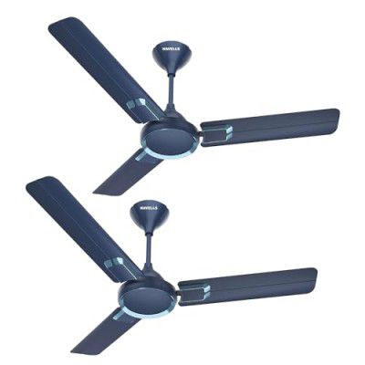 Havells Glaze 1200mm Energy Saving Ceiling Fan (Sapphire Blue Chrome, Pack of 2)