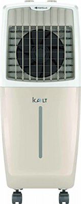 Havells Heavy Duty Personal Air Cooler 24 Litres | Low Noise, Knob Panel | 4 Way Air Deflection | Odour Free 3 side Honeycomb Pads | Kalt (White/Champagne Gold)