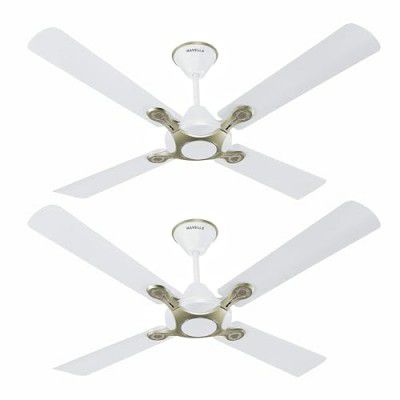 Havells Leganza 4B 1200mm 1 Star Energy Saving Ceiling Fan (Pearl White Silver, Pack of 2)