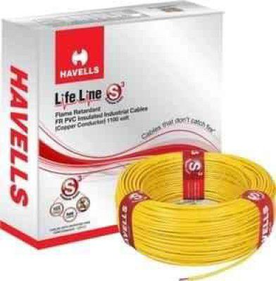 Havells lifeline 0.75 Sq.Mmlength 90M Fr Pvc Insulated Cable Yellow Whffdnya1X75