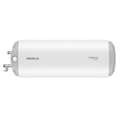 Havells Monza Slim 10-Litre Left Horizontal Storage Water Heater (Geyser), White 4 Star