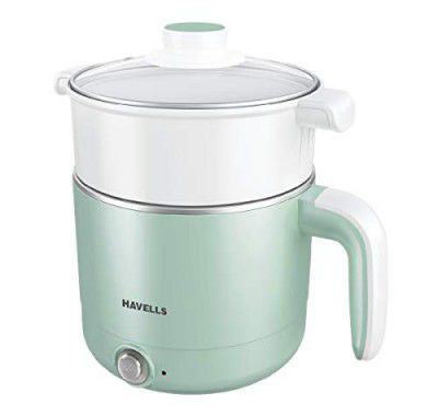 Havells Plastic Capture 1.2 Litre Multi Cook Kettle With Steamer 650 Watt (Green),650 Watts,1.2 Liter