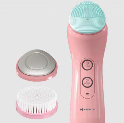 HAVELLS Skin Care Cordless 2-in-1 Facial Cleanser (6 Operation Modes, SC5070, Pink)