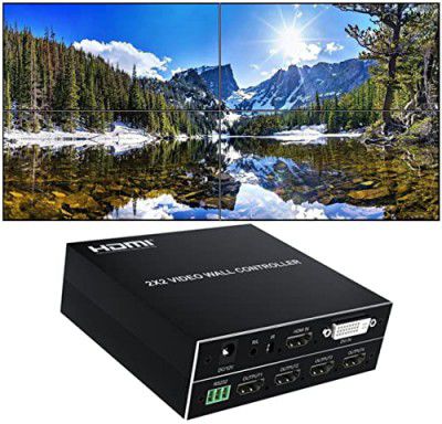 HDMI Video Wall Controller 2x2 1080P HDMI Video Wall Controller, Multiple Modes Port Display 1080P Tv Led LCD Monitors Screen Splicing 2X2 Video Wall Controller