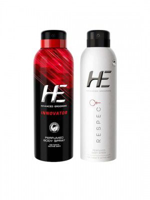 HE Men Set of 2 Perfumed Body Spray Deodorant - 100 g each - Innovator & Respect