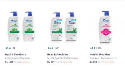 Head & Shoulders Shampoo upto 64% Off