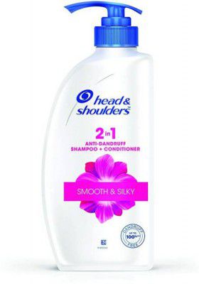 HEAD & SHOULDERS Smooth and Silky 2-in-1 Anti Dandruff Shampoo + Conditioner  (650 ml)