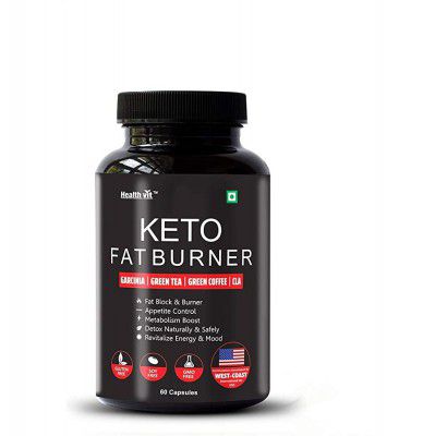 Healthvit Keto Fat Burner With Garcinia, Green Tea, Green Coffee, CLA 60 Capsules