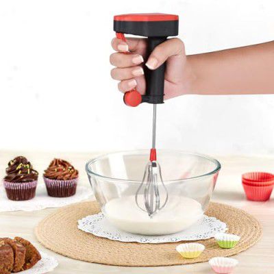 Heart Home Hand Blender | Milk Lassi Maker | Hand Press Mixer with Steel Blades 