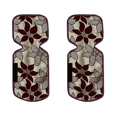 Heart Home Washable Fridge Handle Cover|Universal Fit Appliance Cover|Leaf Print & Cotton Material (Brown)