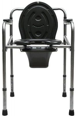 Height Adjustable Commode Chair by Expertomind | Toilet Chair for Old Age People | (1 Year Warranty)