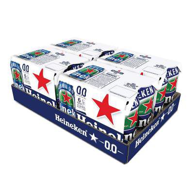 Heineken 0.0 % Non Alcoholic Lager Beer - Zero Dot Zero Can (24 Pack x 330ml)