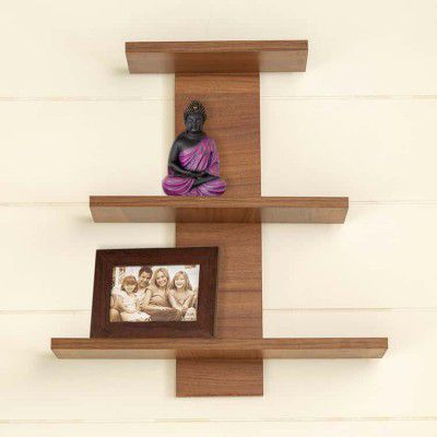 Helios Twist 3-Tier Wall Shelf - Brown