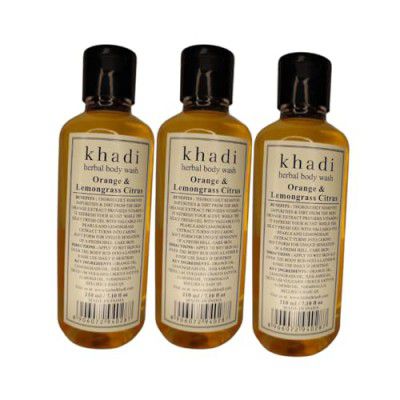 Herbigiri Herbal Revitalizing Orange and Lemongrass Body Wash - 210ml (Pack of 3)