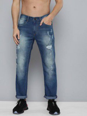 HERE&NOW  Men Slim Mid Rise Blue Jeans