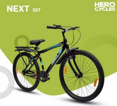 HERO NEXT 2.0 IBC Wheel Size 26 Non Suspension POWER Brake 26 T Mountain Hardtail Cycle Single Speed Black Dealsmagnet