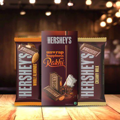 Hersheys Bar - Rakhi Gift Pack Hersheys Bar - Rakhi Gift (Milk Bar 100 gm & Almond 100 gm + Rakhi ), 2 x 100