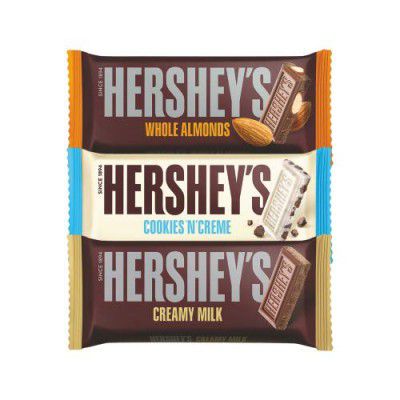 Hersheys Creamy Milk, Whole Almonds & Cookies n Crème Chocolate Bar, 40g (Pack of 6)