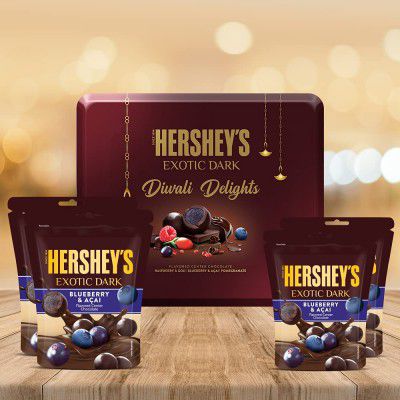 HERSHEYS Exotic Dark - Diwali Delights Gift Pack Blueberry & Acai 266g, Chocolate