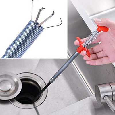 HETASH Sink Cleaning Hook Sewer, Spring Cleaner Hair Dredging Tool-(90 cm)