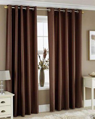 HFI Royal Silky Grommet Window Curtain - 5 feet, Coffee - 1 Piece