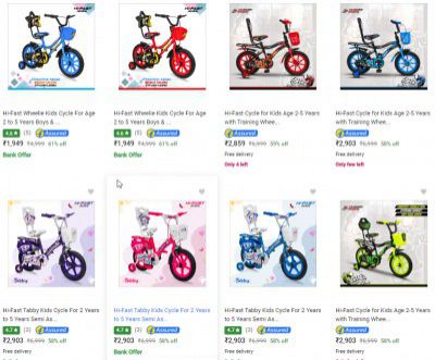 Hi Fast Kids Cycles Starts ₹1949