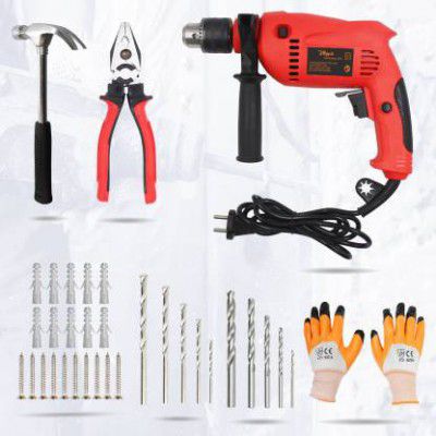 Hillgrove HGCM138M2 700W Power Drill Machine with,10Pcs Plastic Gitti (13 mm Chuck Size, 700 W)