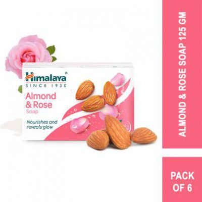 HIMALAYA Almond & Rose Soap 125g (Pack of 6)  (6 x 125 g)