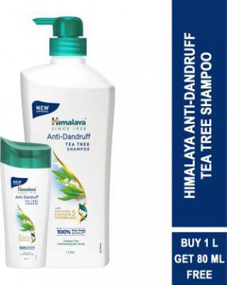 HIMALAYA Anti-Dandruff Tea Tree Shampoo (1L) + Anti-Dandruff Tea Tree Shampoo (80ml) Free  (1000 ml)