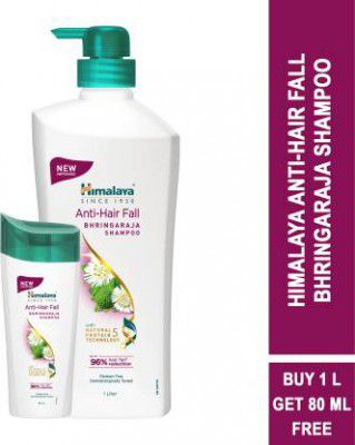 HIMALAYA Anti-Hair Fall Bhringaraja Shampoo (1L) + Anti-Hair Fall Shampoo (80ml) Free  (1000 ml)