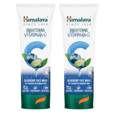 Himalaya Brightening Vitamin C Blueberry Face Wash | Brightening Face Cleanser | Remove Dull Skin | 100ml (Pack of 2)