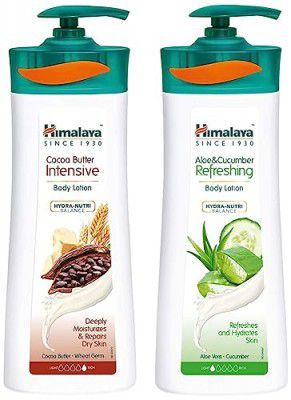 Himalaya Herbals Aloe and Cucumber Refreshing Body Lotion, 400ml And Himalaya Herbals Cocoa Butter Intensive Body Lotion, 400ml