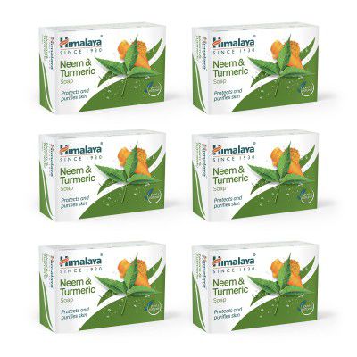 Himalaya Herbals Neem And Turmeric Soap, 125g (Pack Of 6)