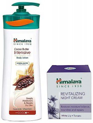 Himalaya Herbals Revitalizing Night Cream, 50ml And Himalaya Herbals Cocoa Butter Intensive Body Lotion, 400ml