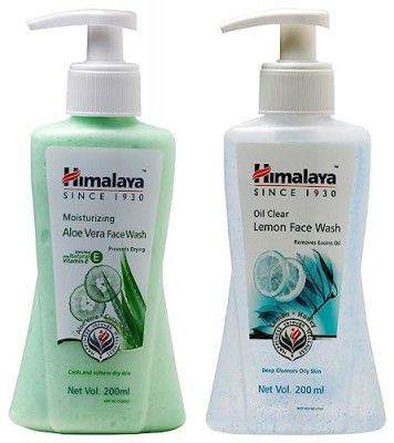 Himalaya Moisturizing Aloe Vera Face Wash, 200ml And Himalaya Oil Clear Lemon Face Wash, 200ml