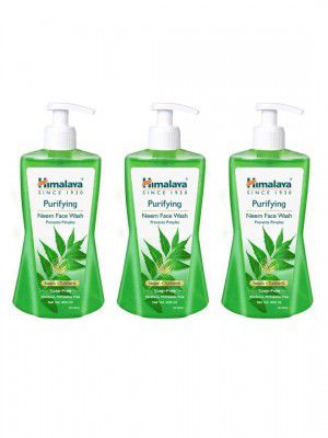 Himalaya 3Pcs Anti-Pimple Purifying Neem Face Wash with Turmeric - 400ml each